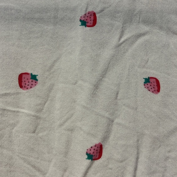 Women's Strawberry Button-Up Blouse Office Shirt Short-Sleeve Top Rayon Collared - Picture 3 of 6